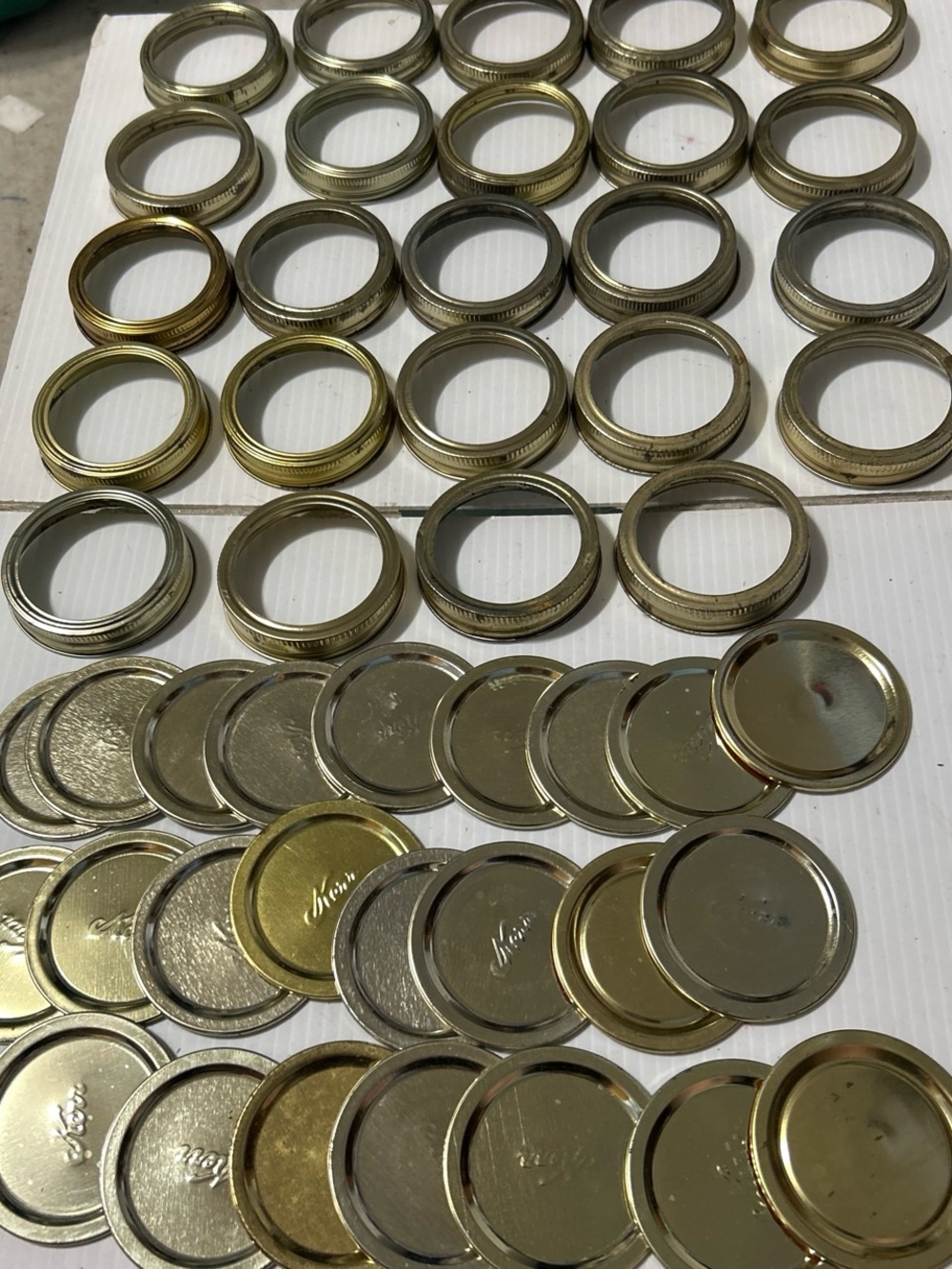 Gold Mason Jar Lid Rings and Flat Caps - Multipack Replacement
